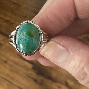 Royston turquoise and sterling silver ring
